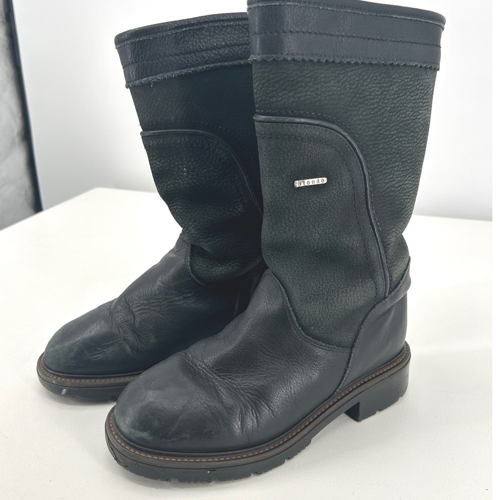 Blondo Womens Black Leather Waterproof Wool Lined Winter Boots Canada Size 7 B